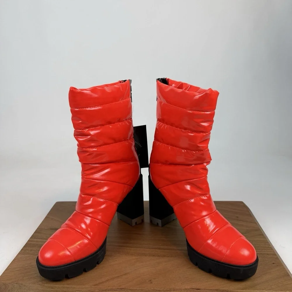 Womens Naturalizer X Think Royln Crosswalk Platform Orange Boots Shoes‎ Sz 7